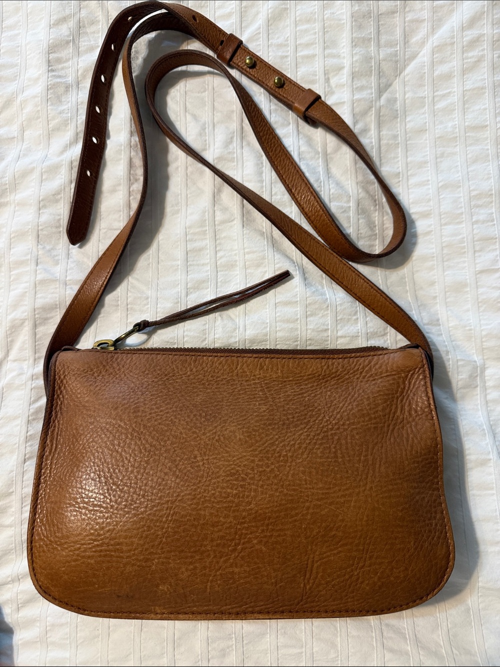 MADEWELL Brown Leather Crossbody Bag - Classic Adjustable Strap